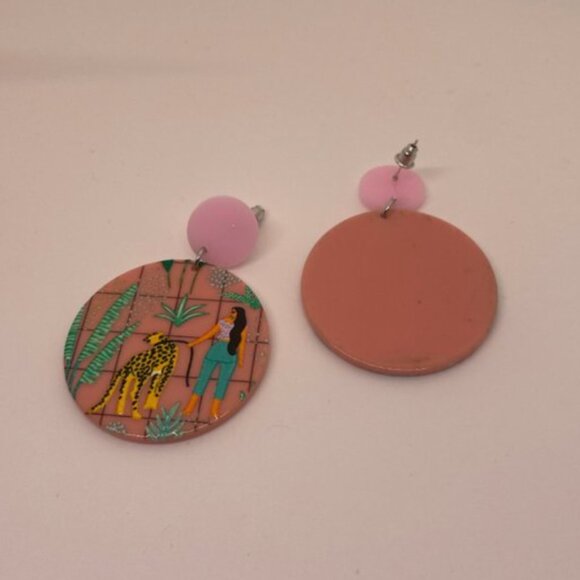 ⭐️✨✨ FREE Leopard Cheetah Peasant Art Hipster Hippie Hip Cat Woman Boho Earrings - Picture 8 of 8